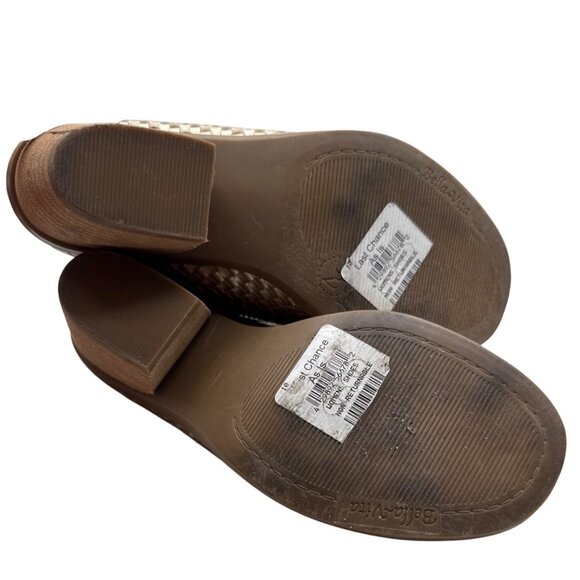 Bella Vita Size 6WW  Woven Peep-Toe Mules Wooden Block Heels For Women - Picture 12 of 12